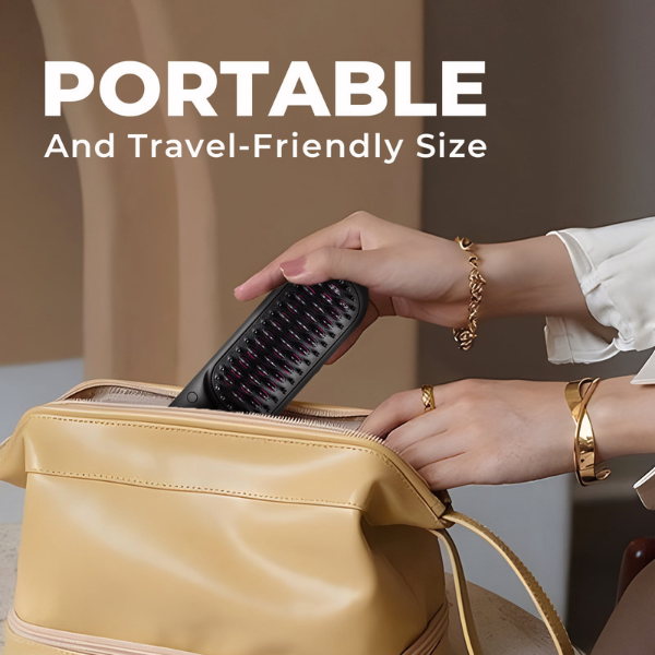 Brosse lissante portable – Un lissage express, des retouches parfaites, partout avec vous.